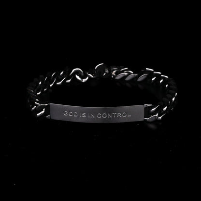 black cuban link chain bracelet for men