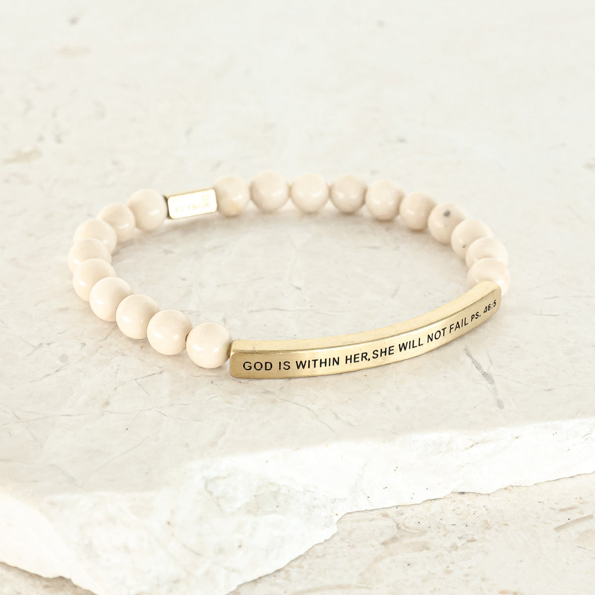 GOD IS WITHIN HER SHE WILL NOT FAIL engraved bracelet