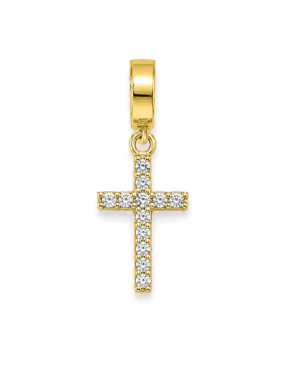 SMALL STUDDED CROSS CHARM