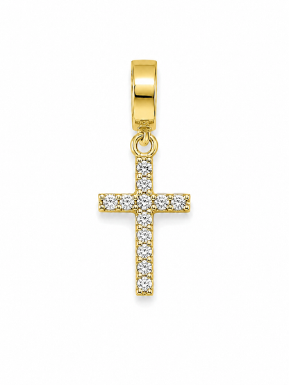SMALL STUDDED CROSS CHARM