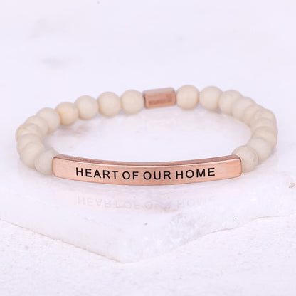 earth stone inspirational message bracelet