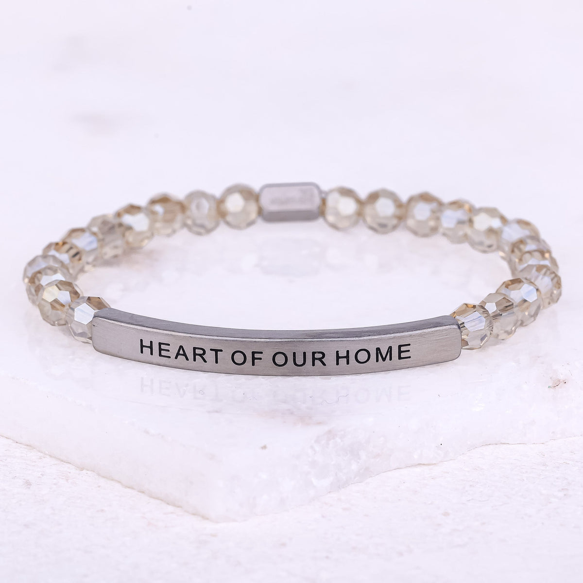 HEART OF OUR HOME engraved bracelet
