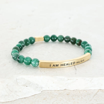 Emerald beaded bracelet made in usa