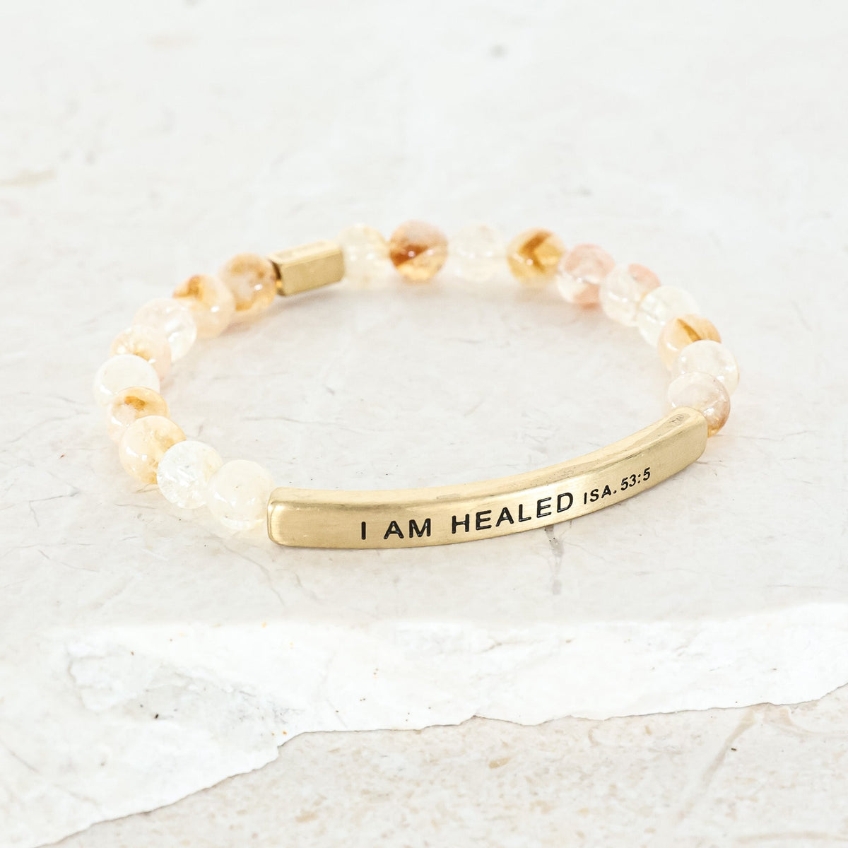gemstone bracelet with engraving