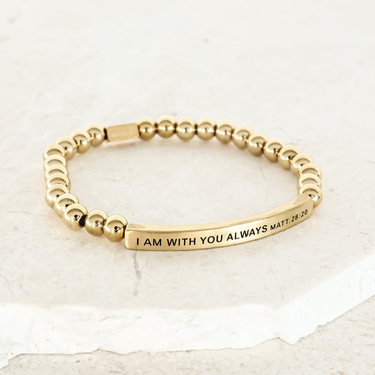14k gold beaded bracelet