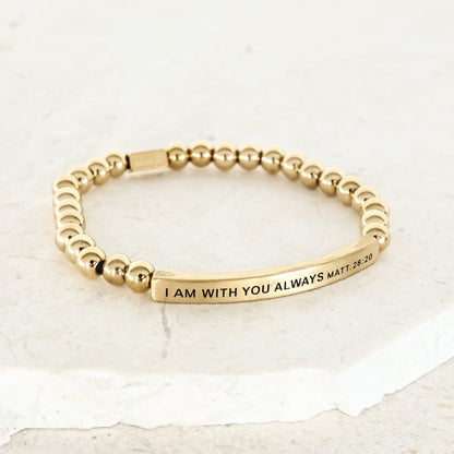 14k gold beaded bracelet