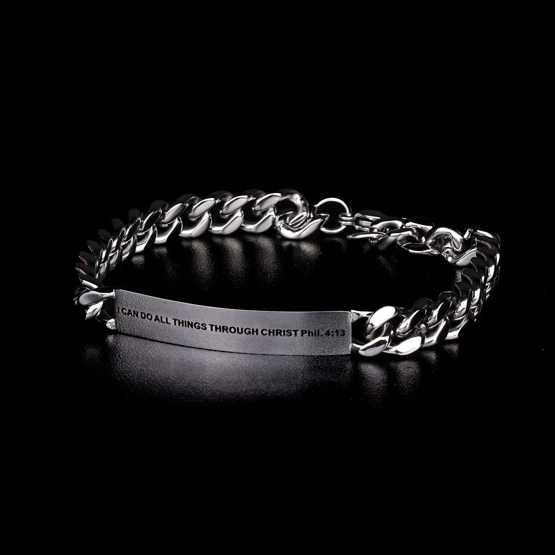 Silver mens cuban link bracelet