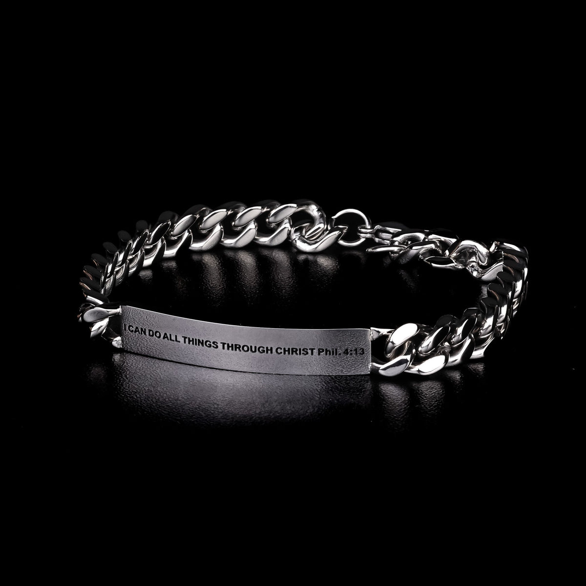 Silver mens cuban link bracelet