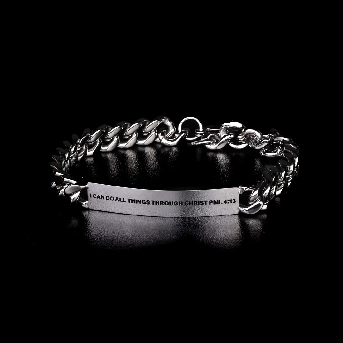 engraved mens chain bracelet