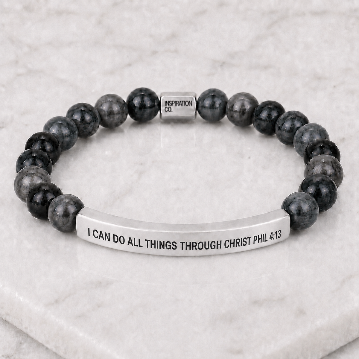 beaded stretch bracelet made with earth stones