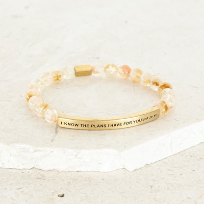 earth stone beaded inspirational bracelet