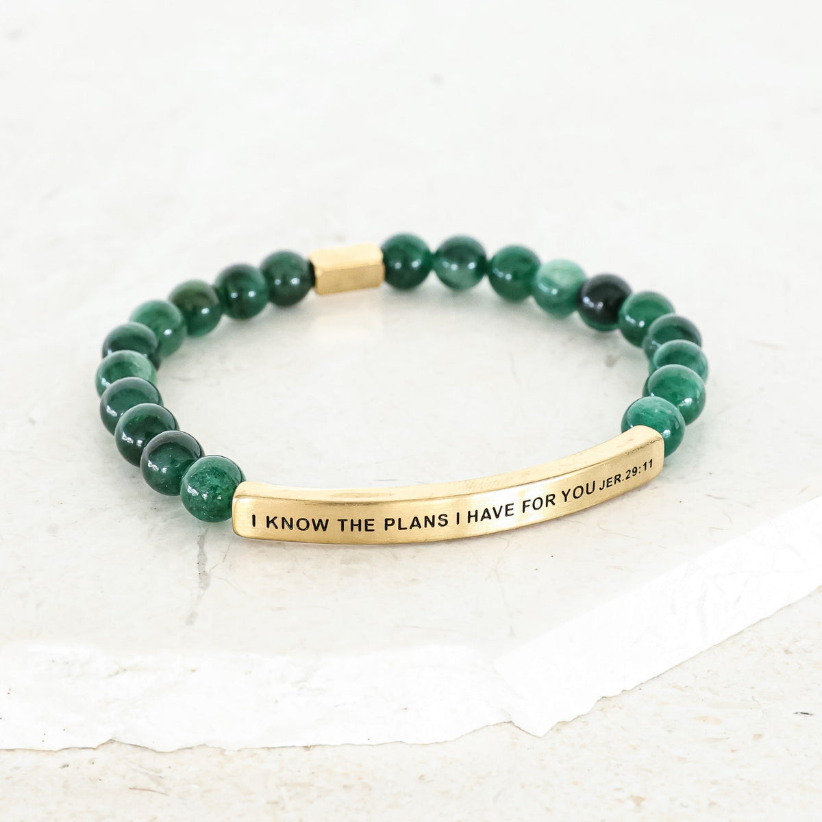 gemstone engraved bracelet