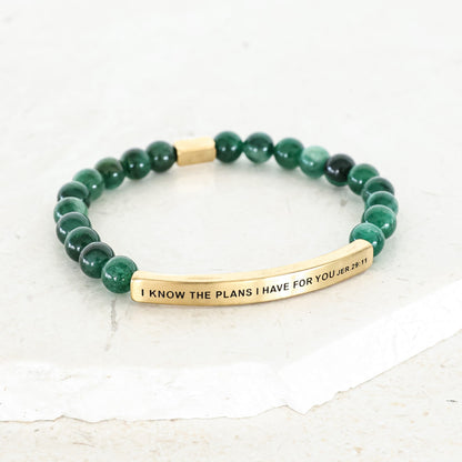 gemstone engraved bracelet