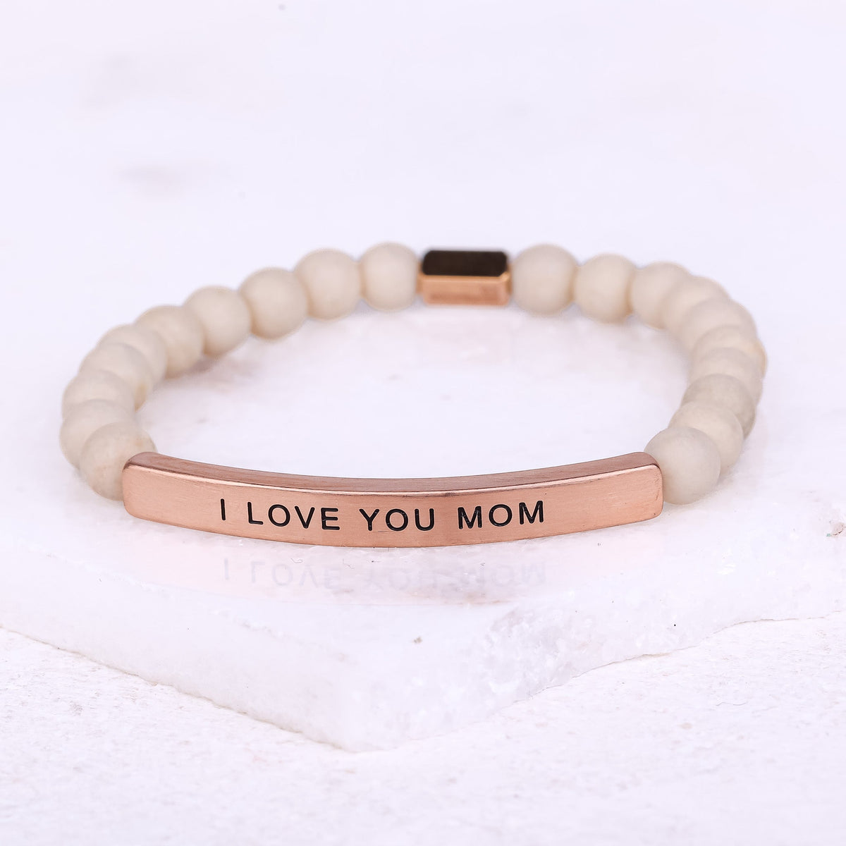 engraved earth stone bracelet made in usa