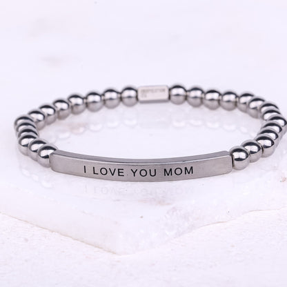 silver beaded bracelet gift for mothers