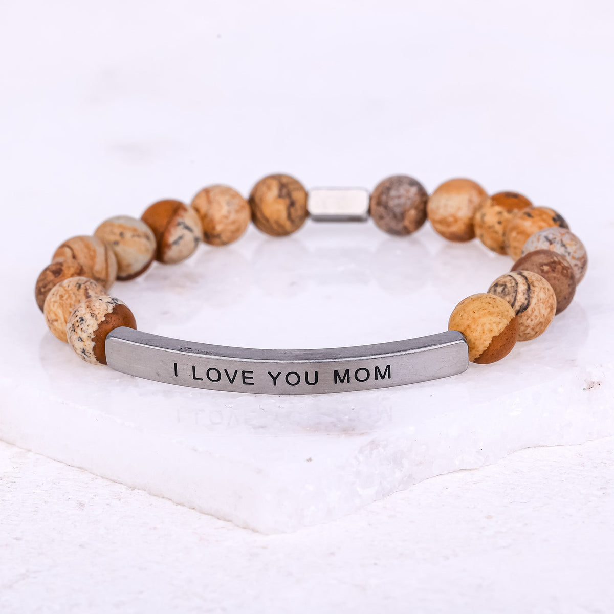 I LOVE YOU MOM engraved bracelet