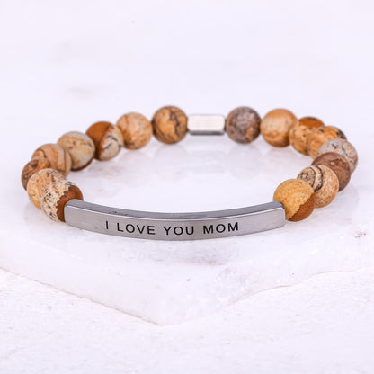 I LOVE YOU MOM engraved bracelet