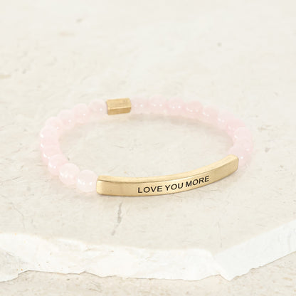 QUARTZ BEADED ENGRAVED INSPIRATIONAL BRACELET