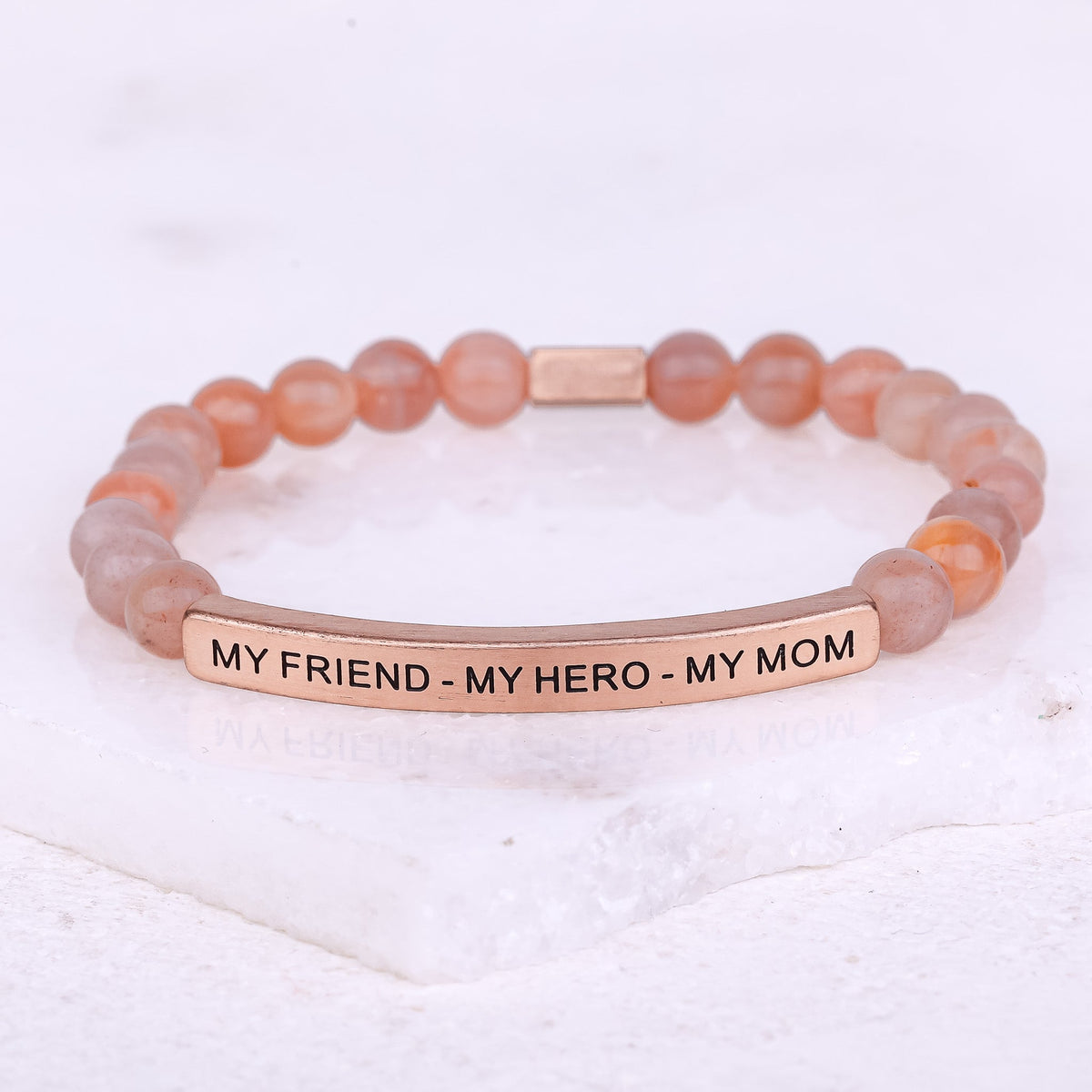 earth stone engraved bracelet