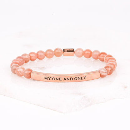 Love and relationship gift bracelet engraved with MY ONE AND ONLY