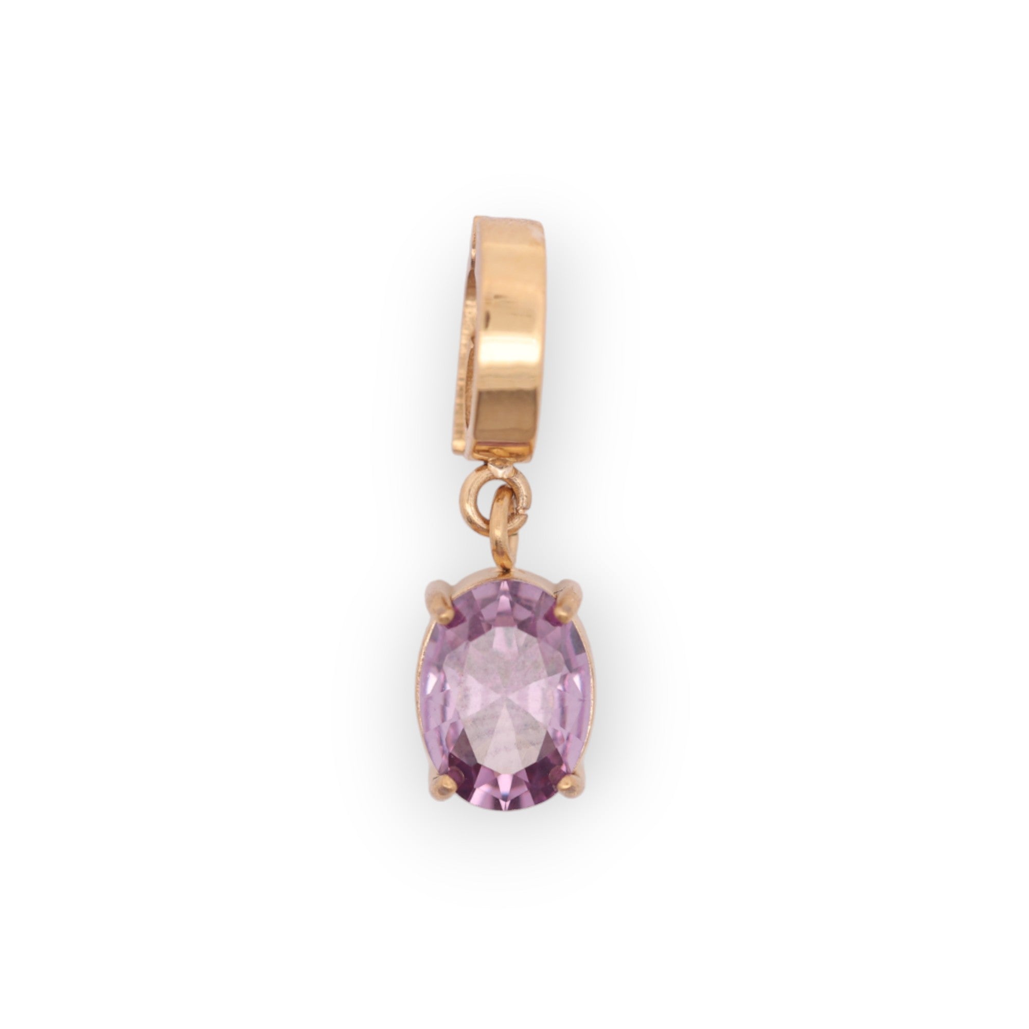 OVAL BIRTHSTONE CHARM - AMETHYST (FEB)