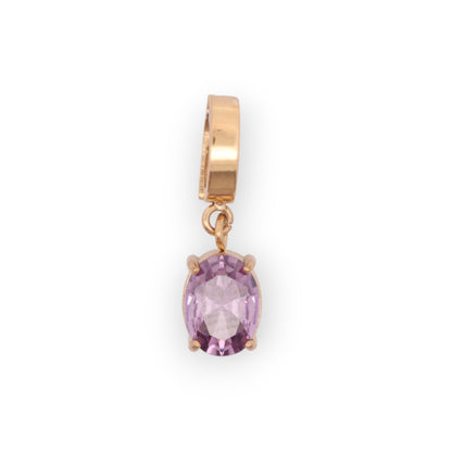 OVAL BIRTHSTONE CHARM - AMETHYST (FEB)
