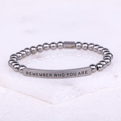 SILVER BEADED BRACELET MADE IN USA