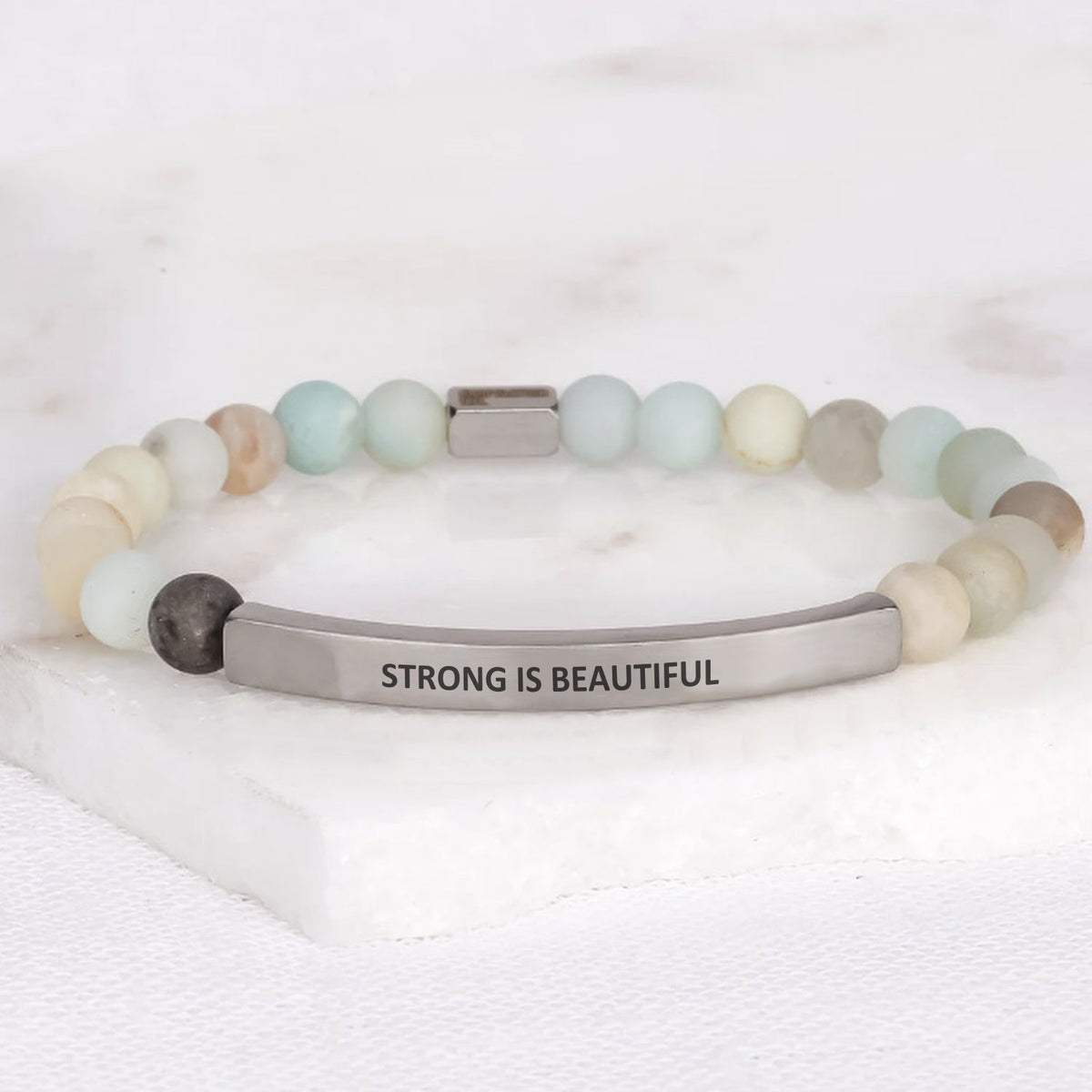 Strong Is Beautiful motivational bracelet for women, daughters, and best friends