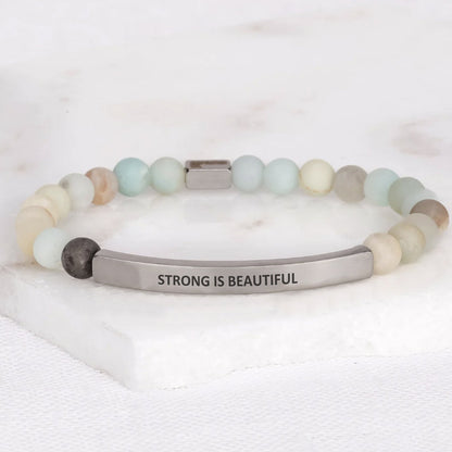 Strong Is Beautiful motivational bracelet for women, daughters, and best friends