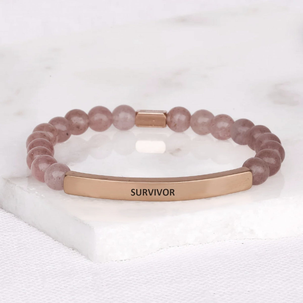 Inspirational beaded Survivor bracelet for everyday encouragement and motivation