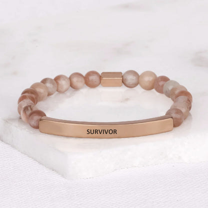 Inspirational Survivor bracelet for men and women celebrating courage, hope, and perseverance