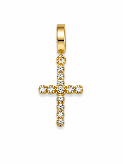 LARGE STUDDED CROSS CHARM