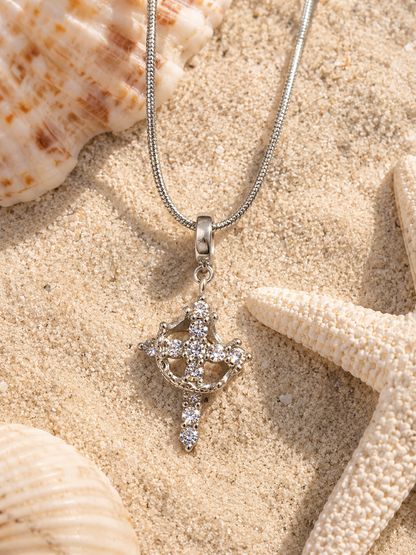 CROWNED CROSS CHARM