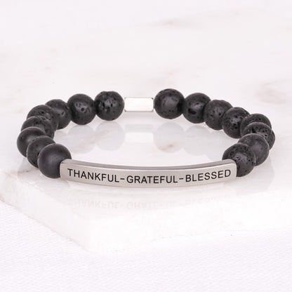 Thankful Grateful Blessed Christian inspirational bracelet for women and men