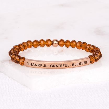 Thankful Grateful Blessed beaded bracelet, a meaningful gift for family and friends