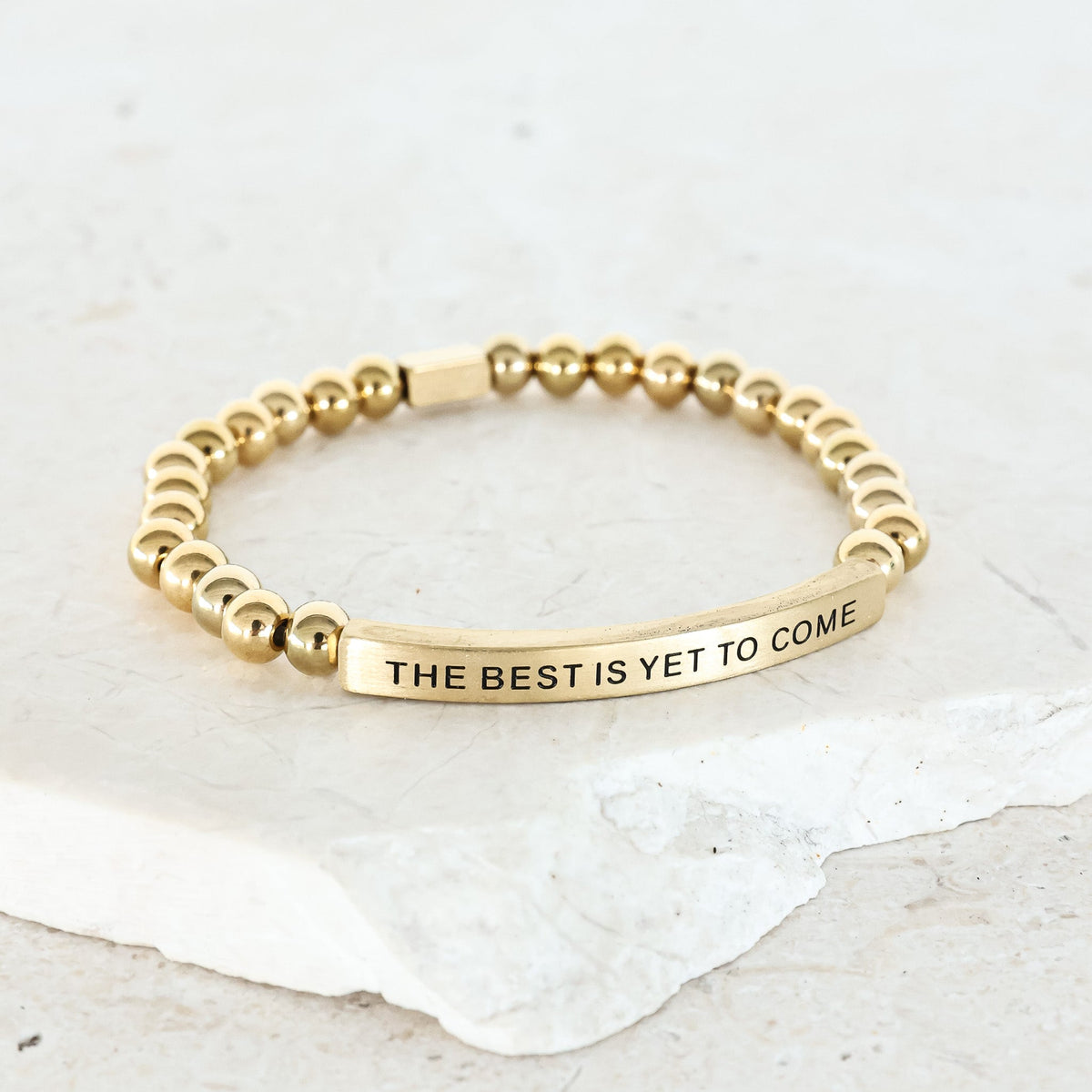 Inspirational beaded message bracelet symbolizing hope, personal growth, and future possibilities