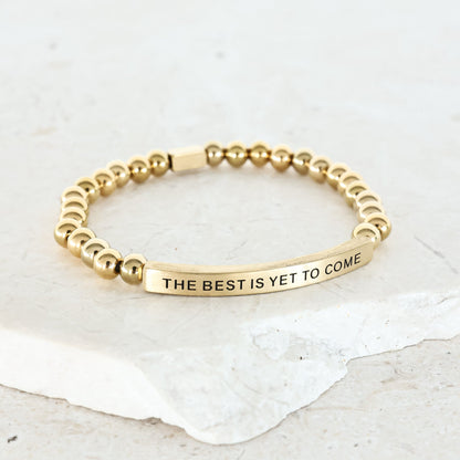 Inspirational beaded message bracelet symbolizing hope, personal growth, and future possibilities