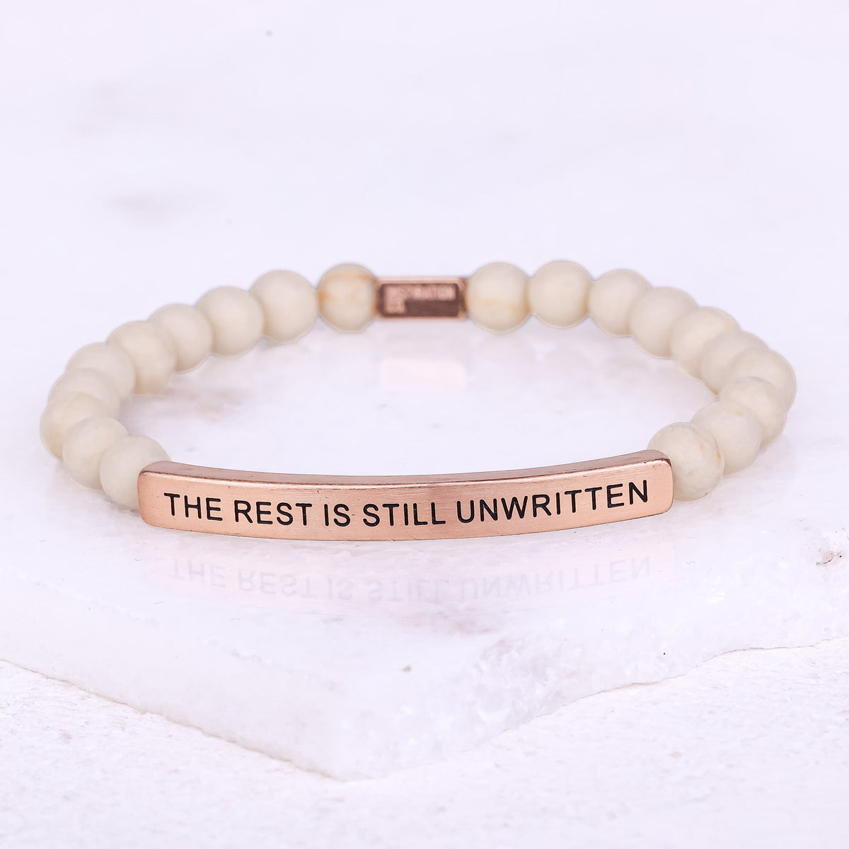 The Rest Is Still Unwritten inspirational bracelet gift for graduates, students, and young adults