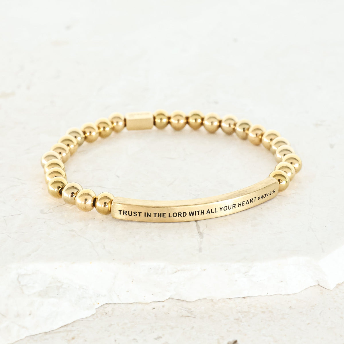 gold engraved scripture bracelet