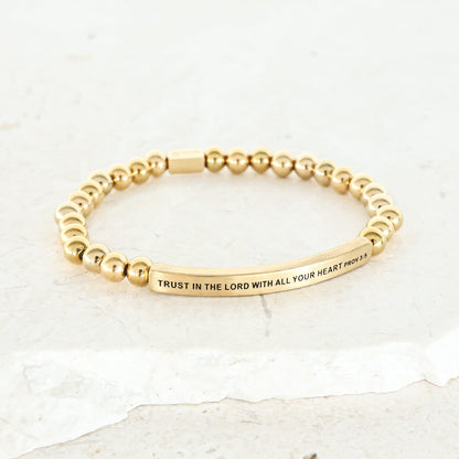 gold engraved scripture bracelet