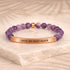  memorial bracelet with engraved message and earth stone beads