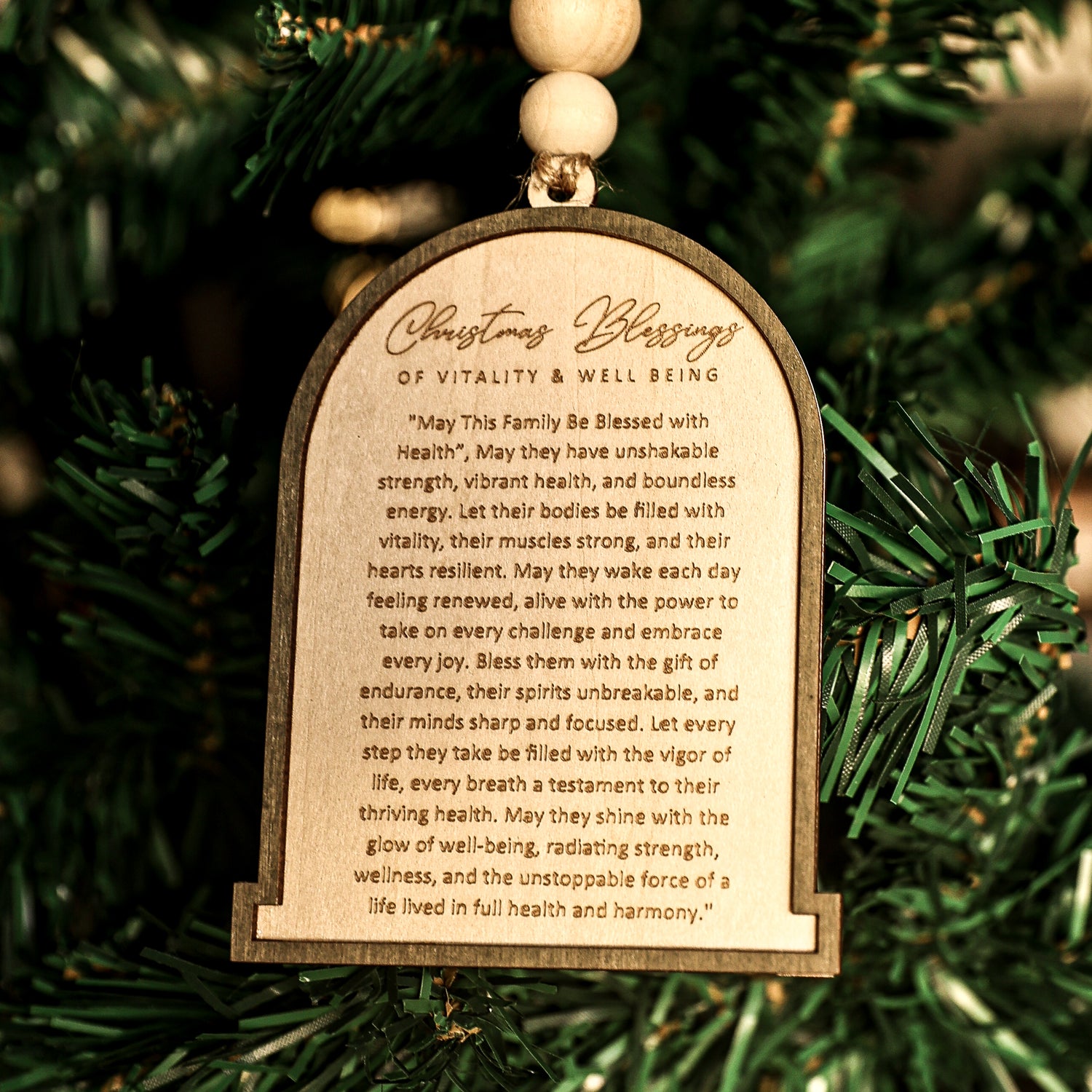 Blessing of Vitality &amp; Well Being - Christmas Blessings Ornament