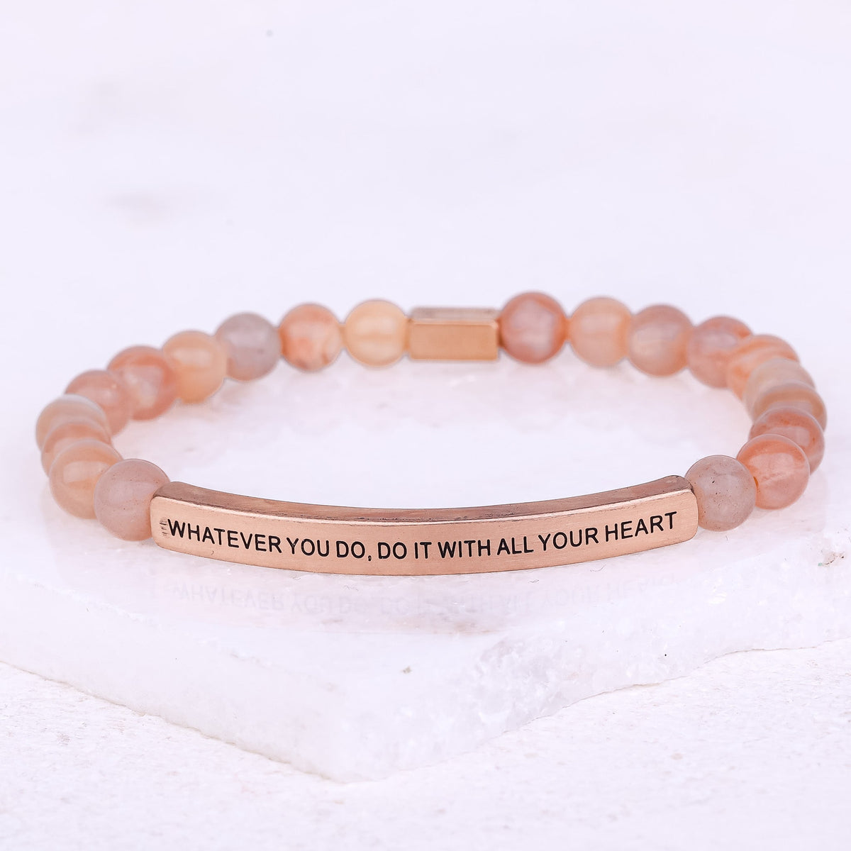 engraved earth stone bracelet