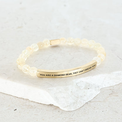 positive message engraved bracelet