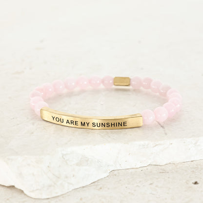 You Are My Sunshine inspirational message bracelet offering a reminder of love, positivity, and happiness