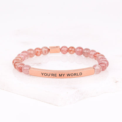 Romantic couples gift bracelet with a heartfelt message of love and devotion