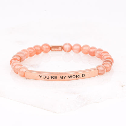 Beaded bracelet with engraved You&