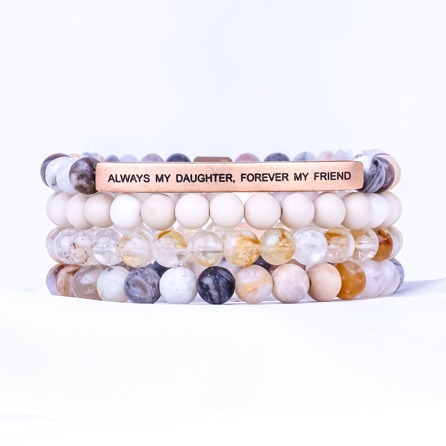 ALWAYS MY DAUGHTER 4 BRACELET GIFT SET - BAMBOO - Inspiration Co.