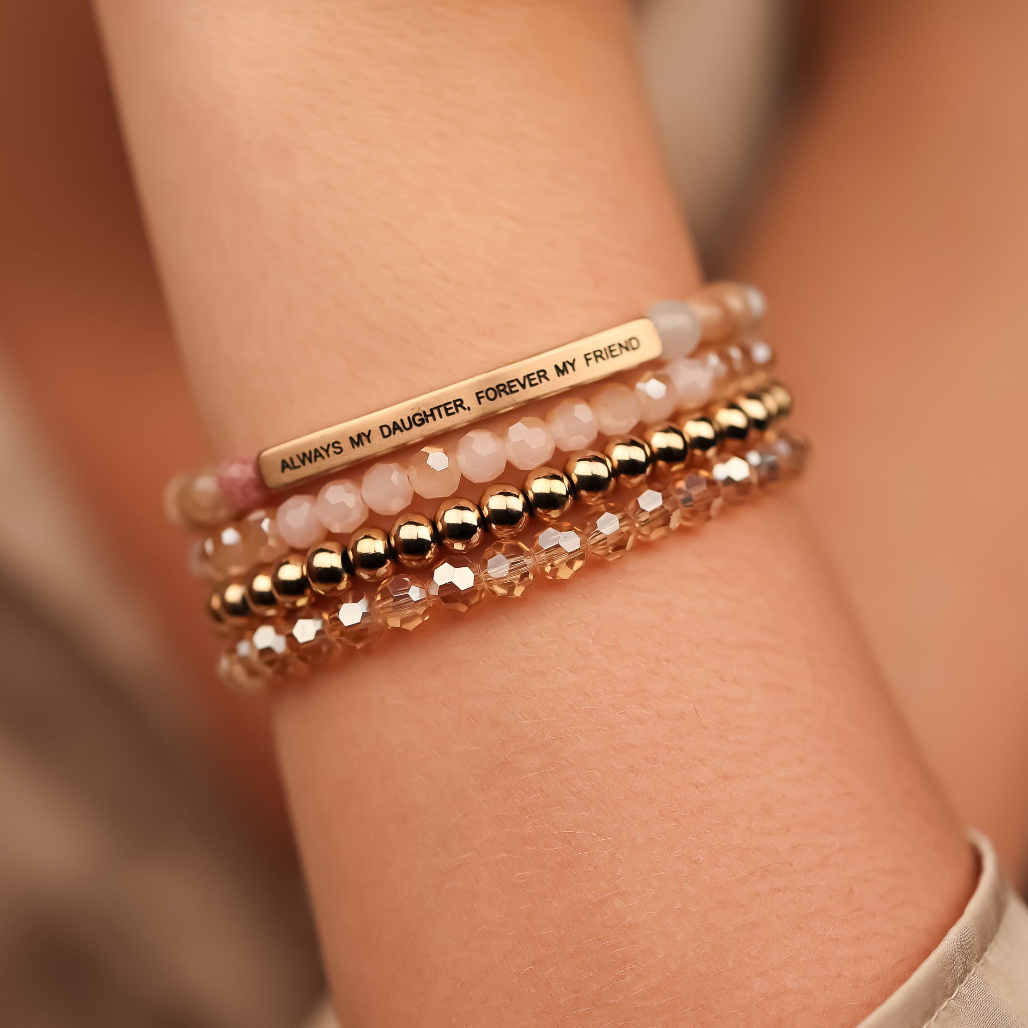 ALWAYS MY DAUGHTER 4 BRACELET GIFT SET - SUNSTONE - Inspiration Co.