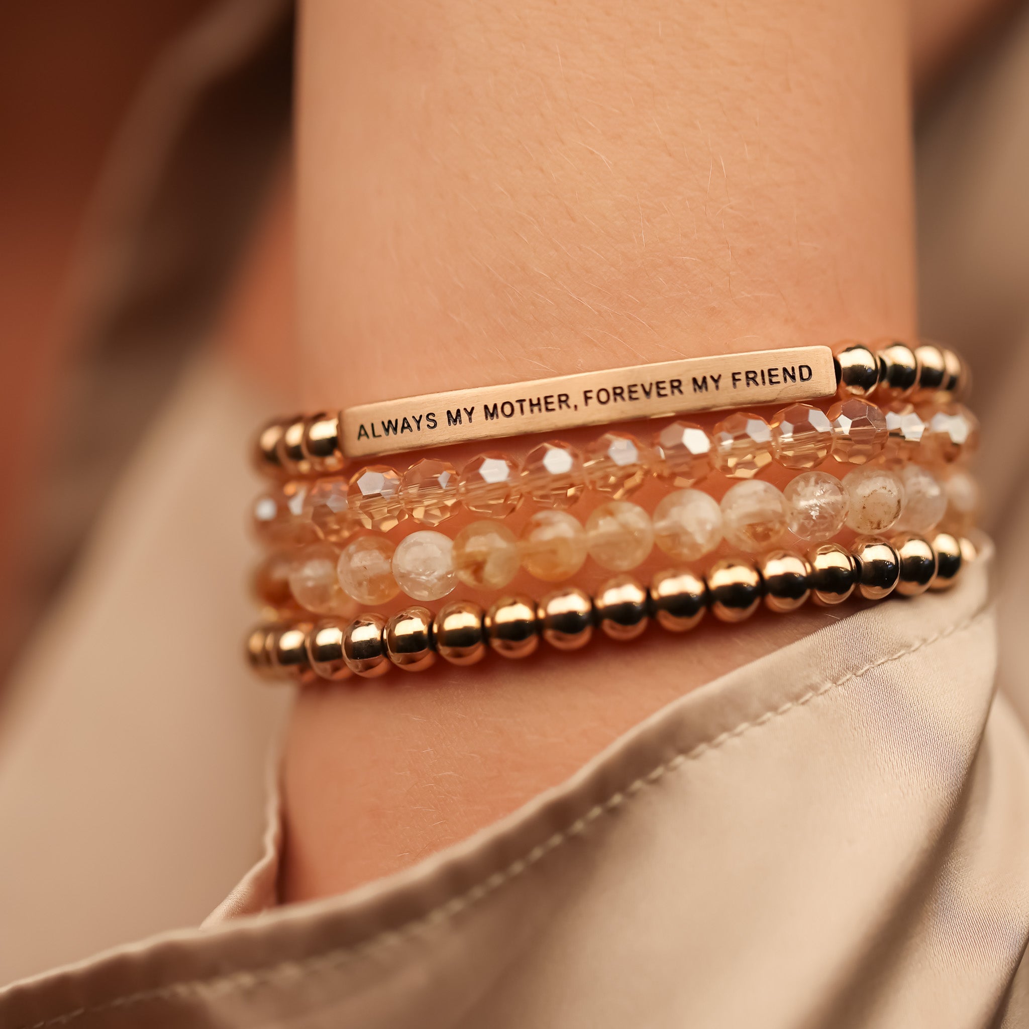 ALWAYS MY MOTHER 4 BRACELET GIFT SET - ROSE GOLD - Inspiration Co.